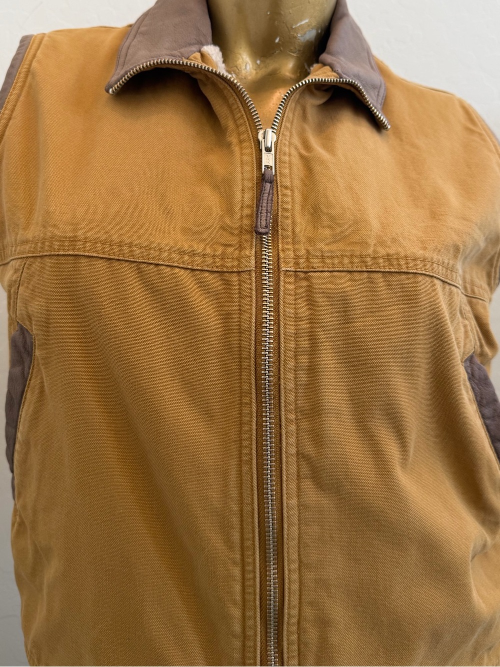 Y2K Vintage Early Winters Sherpa Lined Organic Cotton Canvas Vest size XS - Picture 7 of 15